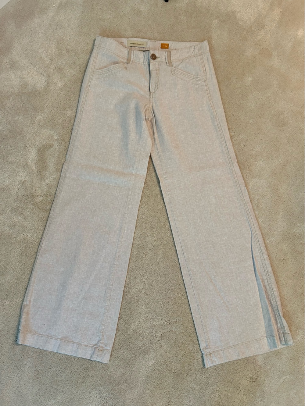 Pilcro Wide-Leg Pants in Light Beige